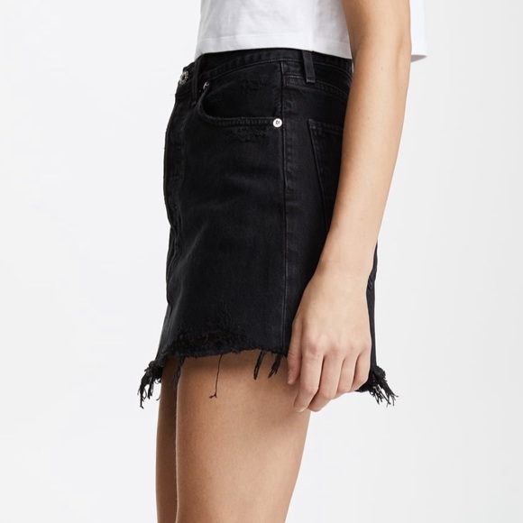 Agolde Black Denim Skirt - Picture 4 of 11